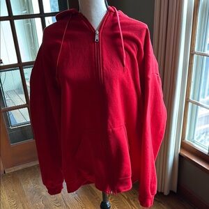 Red Zip-Up Hoodie -XXL- worn once
